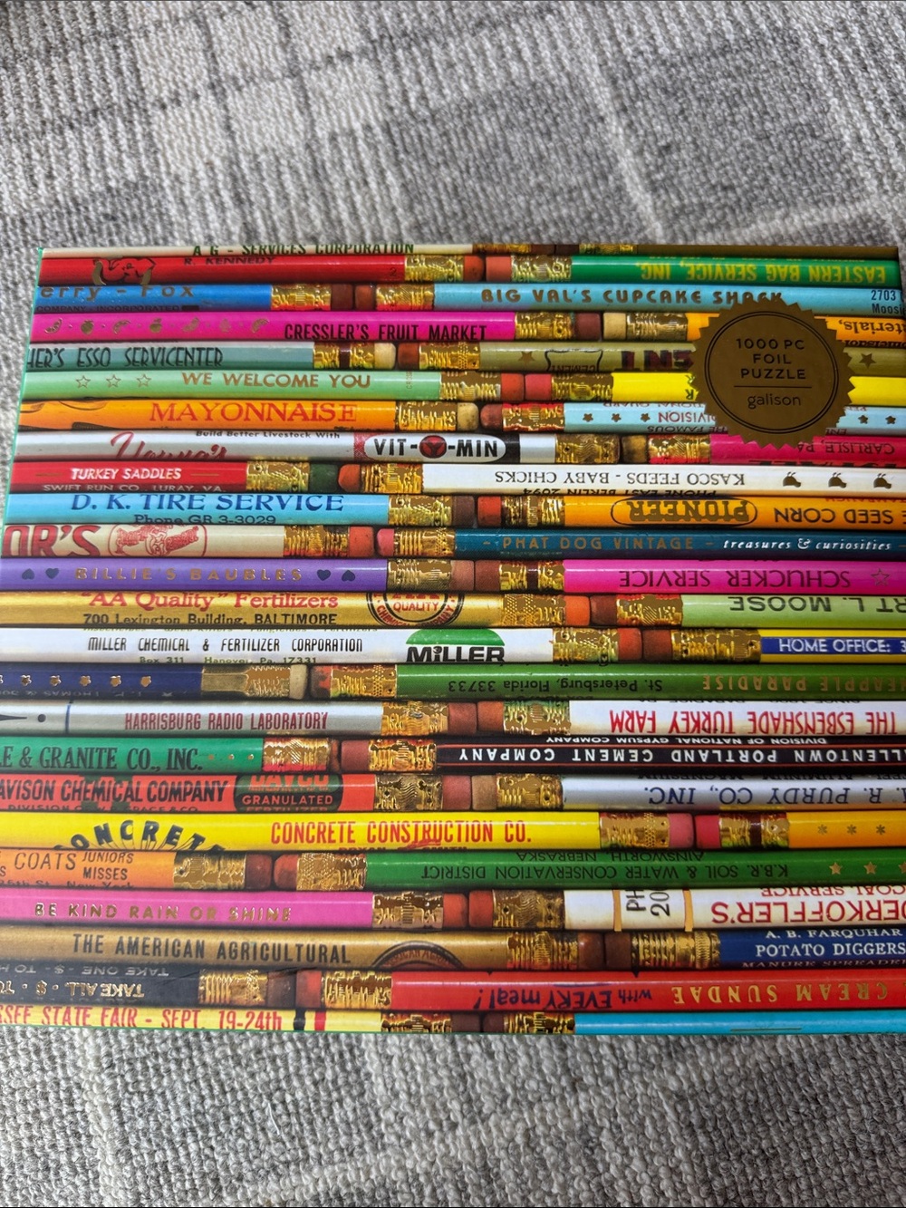 Galison 1000 piece puzzle Vintage Advertising Pencil